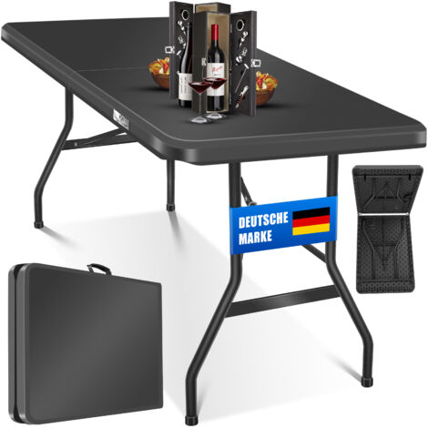 KESSER® Buffettisch Tisch klappbar Kunststoff 183x76 cm Campingtisch Partytisch Klapptisch Gartentisch für Garten, Terrasse und Balkon zusammenklappbar 8 Personen inkl. Tragegriff, Weiß