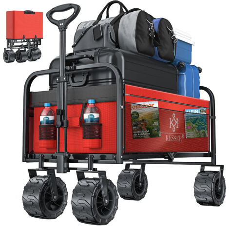 Carrello Pieghevole KESSER Con 2 Tasche - Porta Fino A 80kg, Ruote In PVC Per Shopping E Viaggi - Foto 3