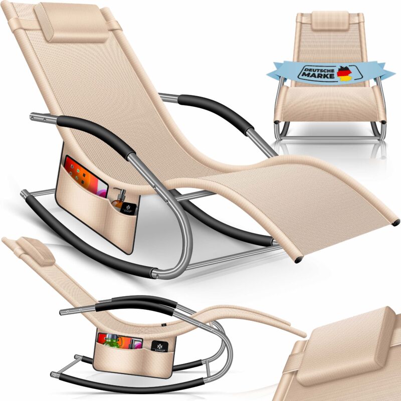 Chaise longue Relax Chaise longue à bascule Chaise longue de jardin Chaise de jardin pliable Chaise longue Fauteuil à bascule Fauteuils relax