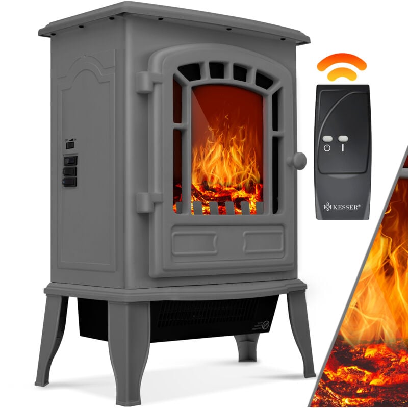 Cheminée électrique avec radiateur soufflant & télécommande 2000W Cheminée électrique Chauffage électrique Effet feu de cheminée Poêle à effet de