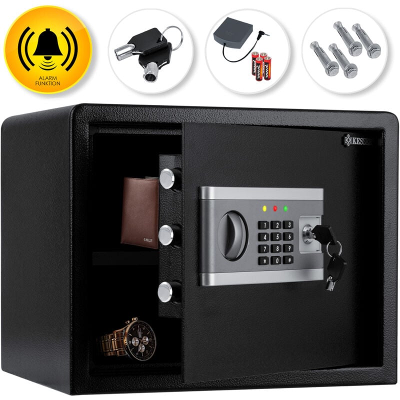 Kesser - Coffre-fort électrique Boîte à piles incluse Coffre-fort électronique 3x double boulons de verrouillage Coffre-fort mural au sol Coffre-fort
