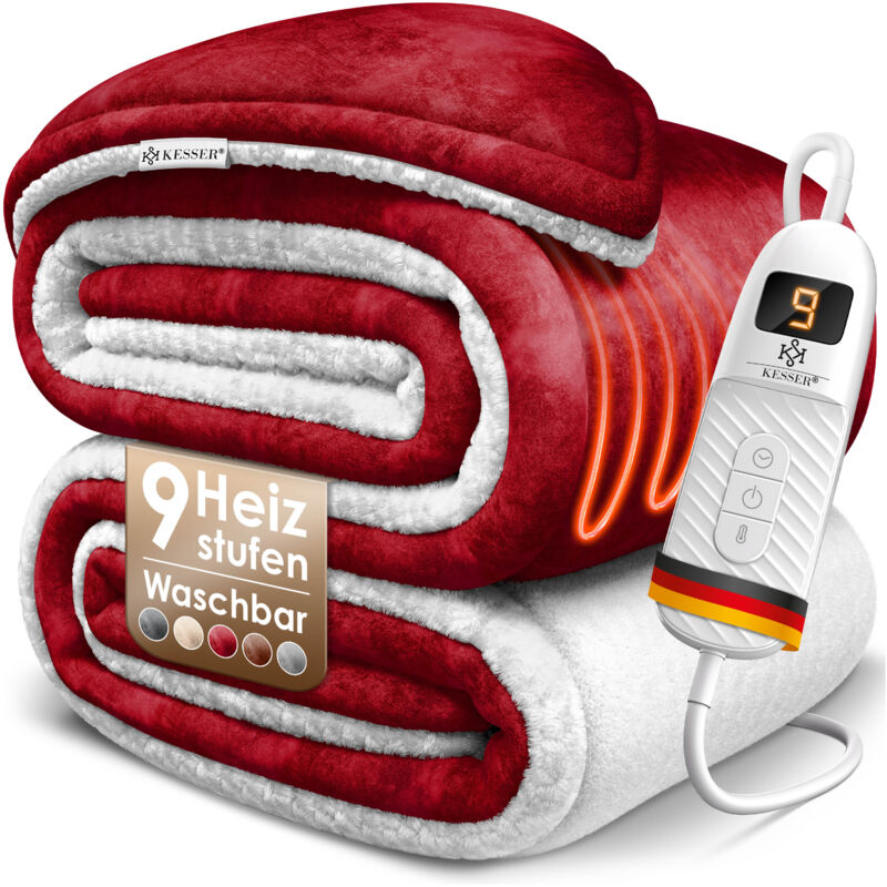 KESSER® Couverture chauffante avec arrêt automatique Couverture chauffante électrique double face Couverture douillette lit canapé 9 niveaux de KESSER® Couverture chauffante avec arrêt automatique Couverture chauffante électrique double face Couverture douillette lit canapé 9 niveaux de