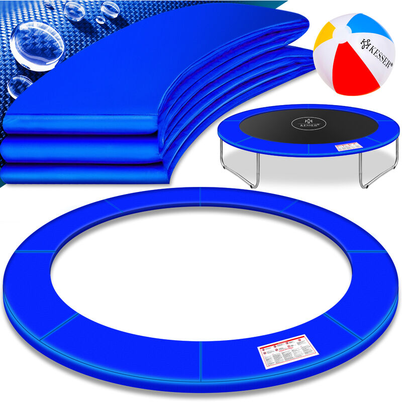 Couverture de bord pour trampoline ø 244 305 366 426 cm 30cm de large 100% résistant aux uv Couverture de ressort indéchirable Bleu / 366 cm - Kesser