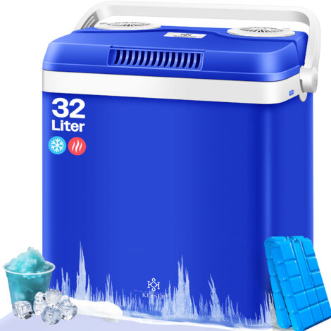 KESSER® Glacière 32 L 12 V, prise 230 V, Mini-réfrigérateur, Glacière thermoélectrique, 32 Liter Navyblau (de)