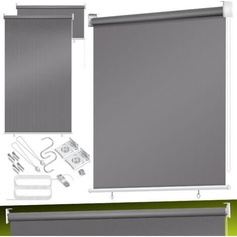 KESSER® Marquise verticale Marquise de balcon Protection visuelle Protection solaire Store latéral Ombre  Store de balcon Stable et résistant aux intempéries  Gris / 100x140cm