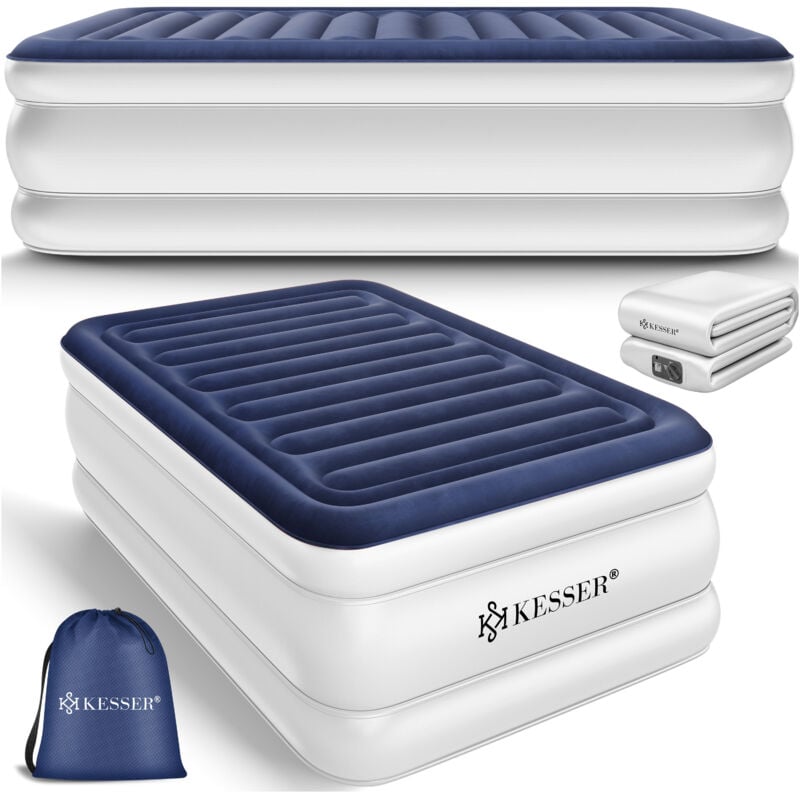 Matelas gonflable Lit gonflable avec pompe électrique intégrée Matelas gonflable surélevé intégré pour les invités à la nuit avec sac de rangement