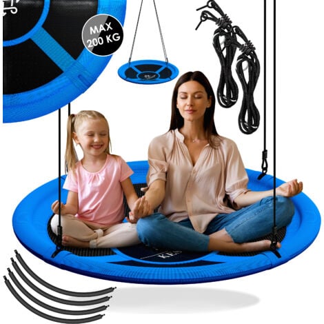 KESSER® Nest Swing Altalena a piatto Altalena rotonda regolabile Altalena da giardino Altalena da interno per bambini - Altalena da esterno per bambini e adulti  Blu / 60cm