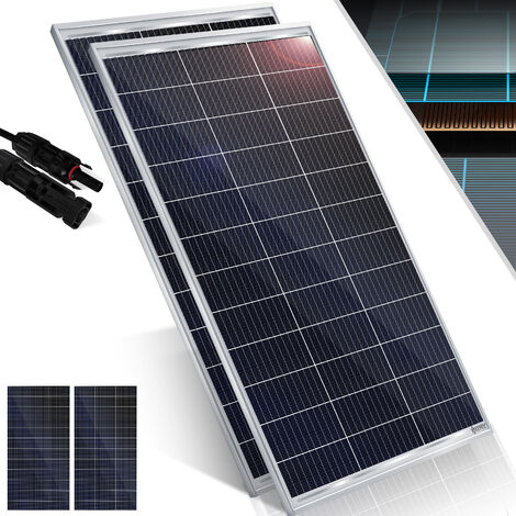 KESSER® Pannello solare Pannello solare monocristallino Pannello solare - 18 V per batterie da 12 V, Fotovoltaico - Cella solare Impianto fotovoltaico solare per roulotte, campeggio, Balcone, Case da