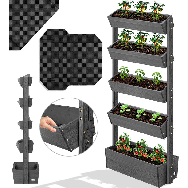 Kesser - Bac à fleurs surélevé avec étages Premium Bac à fleurs Escalier de plantation - Bac à légumes Bac à herbes Bac de plantation Bac à fleurs