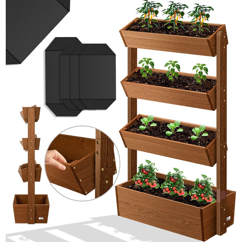 Kesser - Bac à fleurs surélevé avec étages Premium Bac à fleurs Escalier de plantation - Bac à légumes Bac à herbes Bac de plantation Bac de