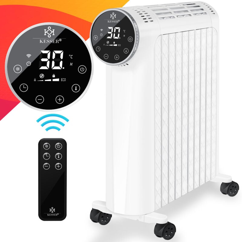 Kesser - Radiateur à huile 2500W Chauffage électrique Radiateur électrique économe en énergie avec écran WiFi App & télécommande écran tactile