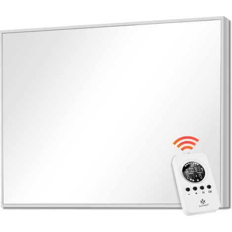 KESSER® Riscaldatore a infrarossi con termostato Radiatore elettrico Riscaldatore a infrarossi Riscaldatore a parete - 28 diversi programmi di routine  Radiatore  Bianco - Con telecomando termostato /