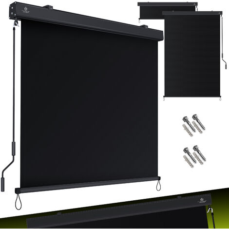 KESSER® Store vertical Store extérieur Mécanisme à manivelle Store de balcon Protection solaire et visuelle, ombre Protection solaire Store extérieur avec manivelle Coffre de store, balcon et terrasse