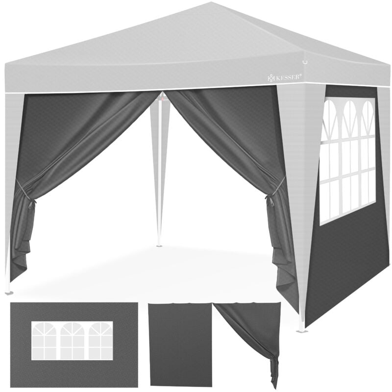 2X Paroi latérale pour Pavillon 3x3m - Pavillon pliable Pop Up pliable peu encombrant rangeable 2x parties latérales Anthracite - Kesser