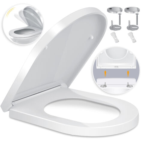 KESSER® WC Sitz mit Absenkautomatik Toilettendeckel Quick-Release-Funktion und Softclose - einfache Montage Antibakteriell Klodeckel aus Duroplast   Wc Sitz D-form