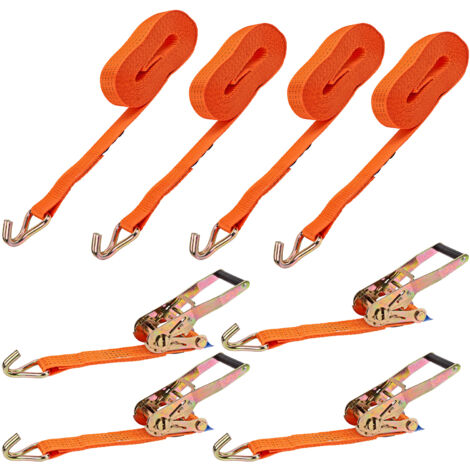 Kestek 4x Ratschenzurrgurt zweiteilig 8m x 50mm 4000 kg Spanngurt Parallelhaken