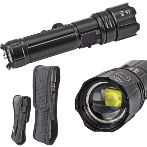 Kestek Aluminium LED Taschenlampe KTFL-4, 3 Leuchtstufen, mit Akku