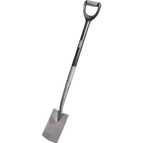 Kestek Damenspaten Gartenspaten Grabenspaten Flach Edelstahl D-Griff Trittkante