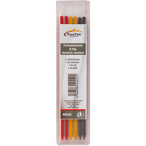 Kestek Farbminenset Graphitminenset 6tlg farblich sortiert für Tiefenlochmarker
