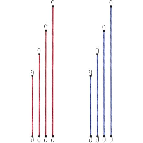 Kestek Gepäckspanner Set 8tlg 8mm, Spanngummi, Gummispanner mit Haken