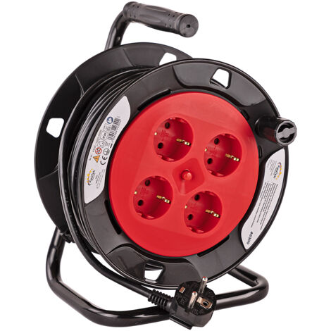 Kestek Kabeltrommel Kabelrolle 10 Meter 4-fach Steckdose H05VV-F 3G1,5mm² IP20