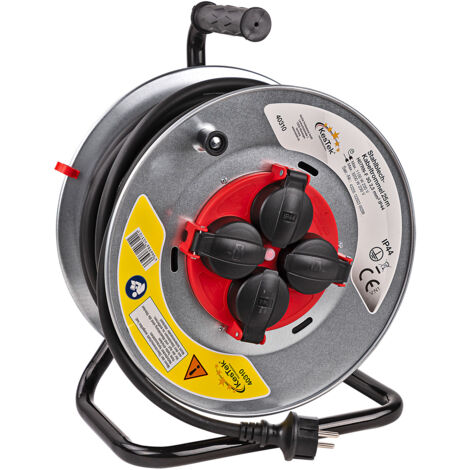 Kestek Stahlblech Kabeltrommel Kabelrolle Stromkabel 25m H07RN-F 3G2,5mm² IP44