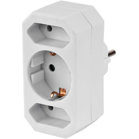 Kestek Steckdosenadapter 3-fach Zwischenstecker Dreifachstecker Schutzkontakt