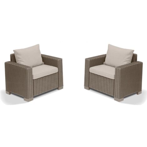 Keter 2 Poltrone Con Braccioli CALIFORNIA Cappuccino