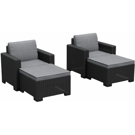 Keter 2 Seat California Balcony Deluxe Set In Graphite