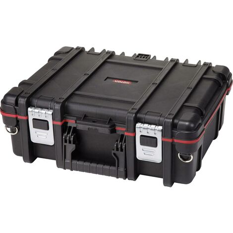KETER Mallette de Technicien - Boîte à Outils Vide avec Compartiments Mobiles & Barres d'Outils - Idéal pour Transporter votre Matériel de Travail - Lanière en Option - 48 x 38 x 17.5 cm - Noir - Gris