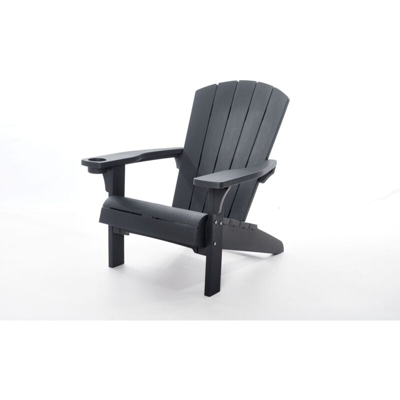 Fauteuil de jardin Adirondack Alpine - Antracite Style bois - Keter