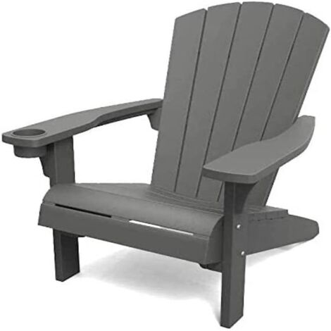 Keter 247060 Elegante Sdraio da Montagna con Finitura in Finto Legno, Polipropilene, Nero, Chair