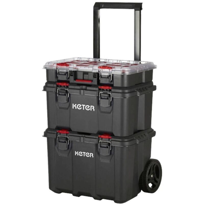 250927 Stack n Roll Boîte à outils vide noir - Keter