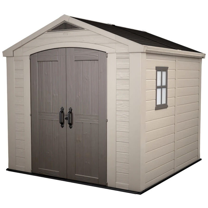 8' x 8' Keter Factor Plastic Garden Shed (2.57m x 2.55m)