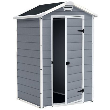 Abri jardin résine Premium 43 - 1,20m² - 128 x 94 x 196 cm - Gris