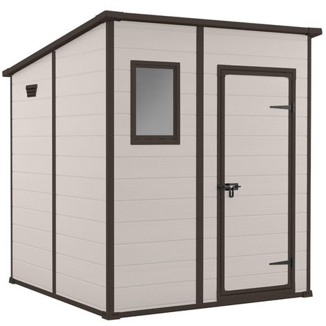 Keter – Abri de jardin résine 183,5x185x200 cm – Isolation optimale contre intempéries – Plancher inclus – Grille de ventilation et fenêtre fixe