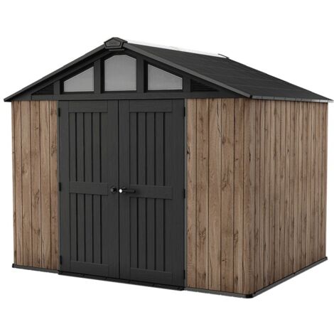 Keter – Abri de jardin résine 7,7m² – Portes extra-larges 152,5cm – Technologie Evotech étanche – Murs renforcés acier