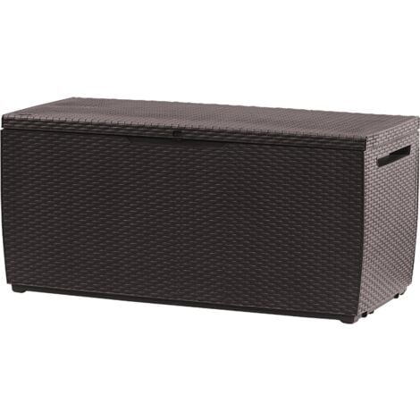 KETER Arcón exterior jardín baúl para EXTERIOR CAPRI 305 litros almacenaje resina ratán gran capacidad Jardín armario cobertizo 123x53.5x57 WxDxH cm