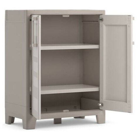 keter armadio basso gulliver in resina con due ripiani regolabili cm44x80x100 per esterno