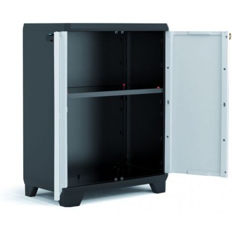 Keter ARMADIO BASSO LINEAR cm. 68x39x90 h col. Grigio/Nero