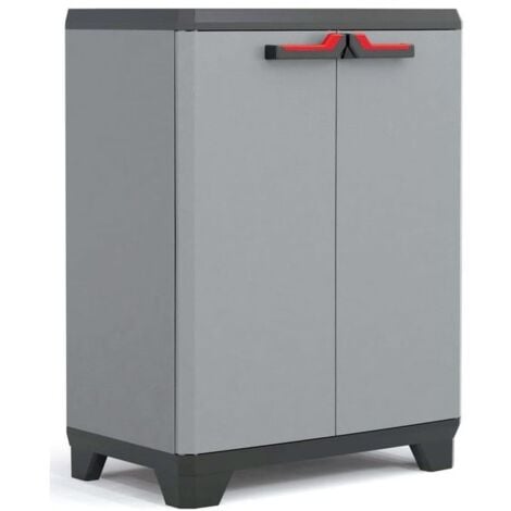 Keter Armadio da esterno in resina STILO Basso 1 ripiano regolabile 68x39x90H per spazi ristretti e organizzazione versatile