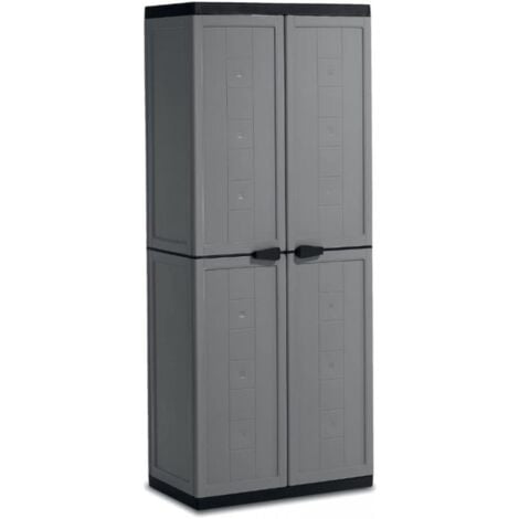 Keter Armadio Jolly Tuttopiani, 3 Ripiani Regolabili, Grigio/Nero, 68x39x166H cm