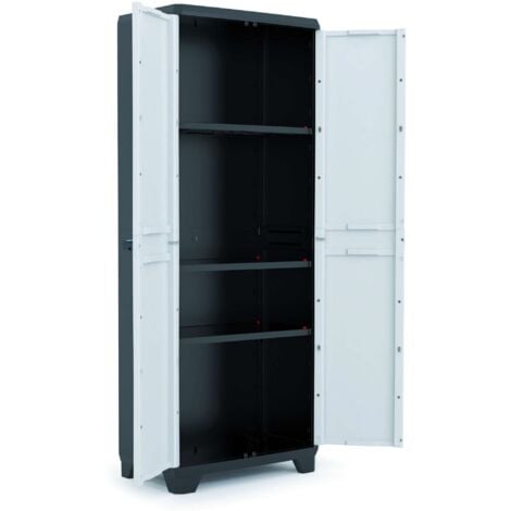 KIS ARMADIO TUTTOPIANI LINEAR KETER - PPL GRIGIO NERO 2 ANTE CM 68X39 H.CM 173