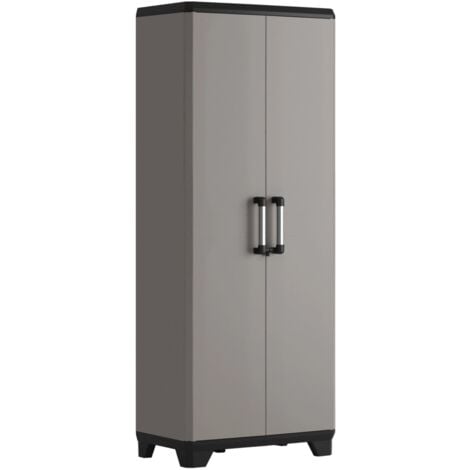 ALTRO Keter Armadio Utility Grigio e Nero 68x39x173 cm - 3 Ripiani - Multiuso