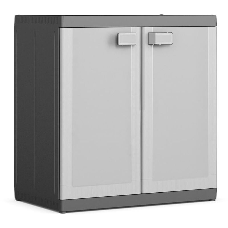 

Armario bajo de almacenamiento Logico XL negro y gris 93 cm - Negro - Keter