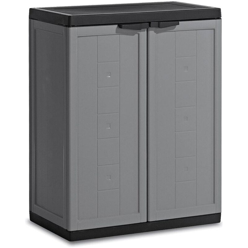 Kis armoire basse jolly gris-noir, plastique, 68 x 39 x 85 cm 9733000 0444 01
