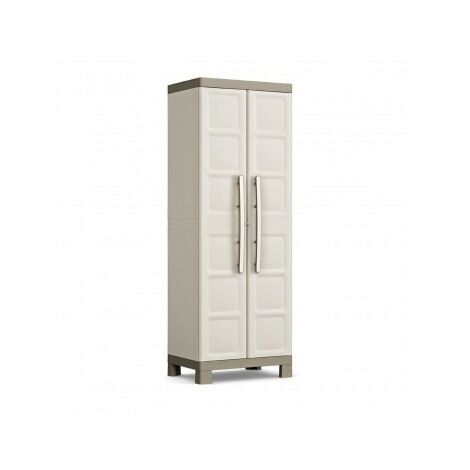 Keter – Armoire d'atelier Excellence 65x45x182 cm – Résine beige – 4 étagères réglables – Prédisposition pour cadenas - 65X45X182H