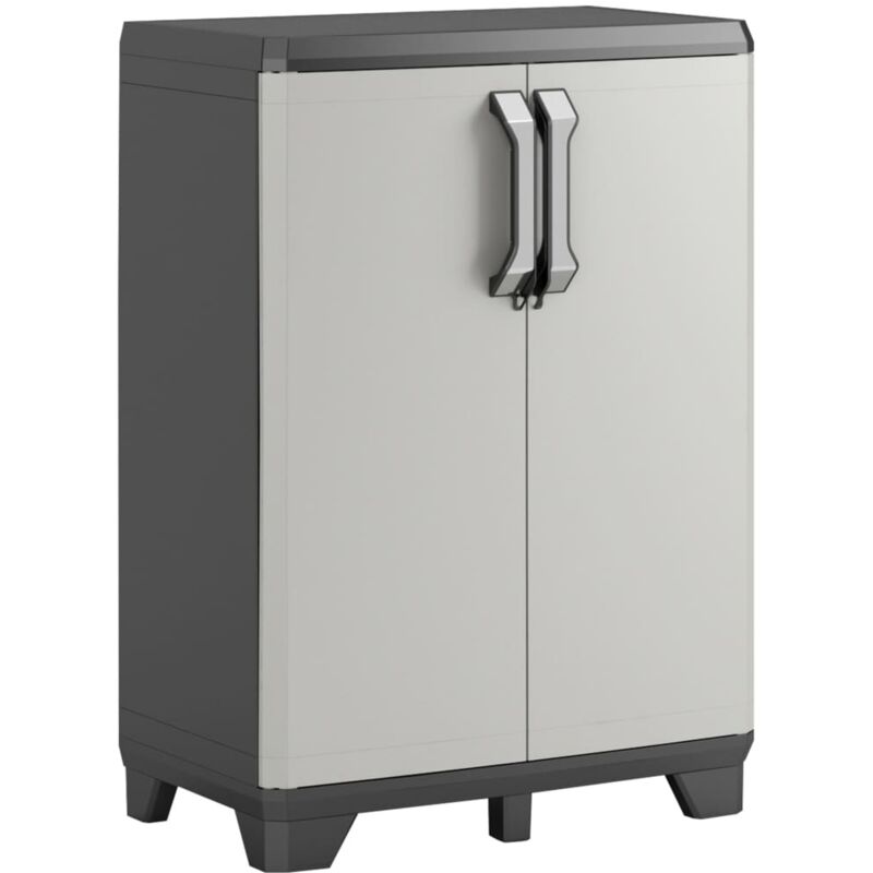 Keter Armoire de Rangement Basse Gear Noir et Gris 97 cm
