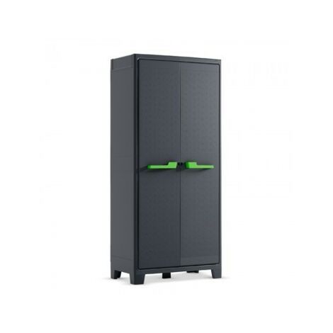 Keter – Armoire de jardin étanche 80x44x182cm – Polypropylène résistant aux intempéries – Double poignée – Charnières métalliques – Capacité 150kg - 80X44X182H
