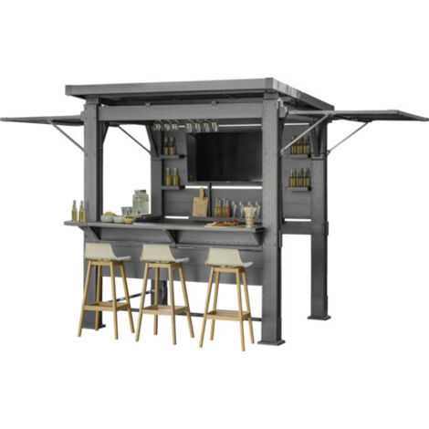KETER BAR B Q GAZEBO GRIS DE RESINA